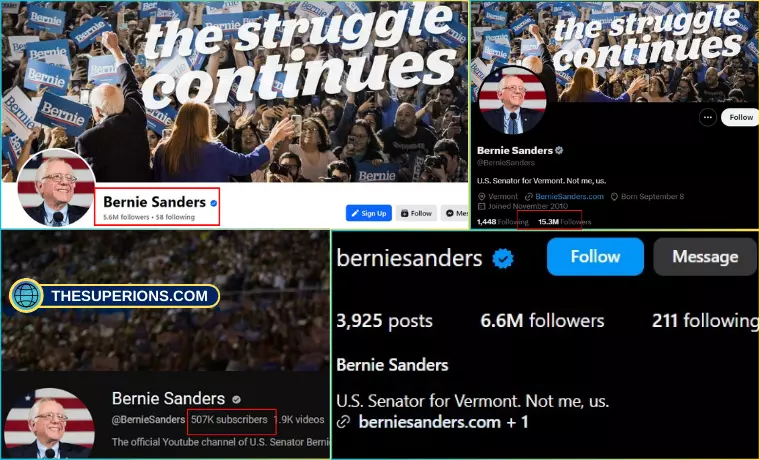Bernie Sanders Social Media Presence