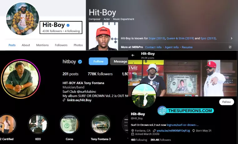 Hit-Boy Social Media Accounts